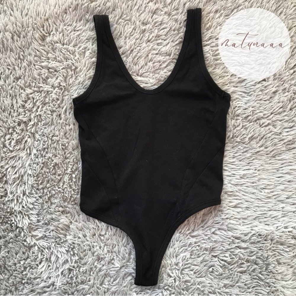 SKIMS Black Scoop Neck Bodysuit